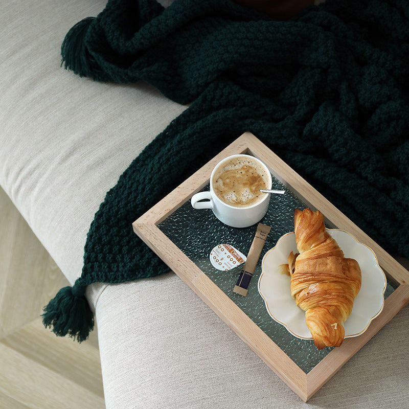 Fashionable Household Style Gourmet Photo Props Glass Tray