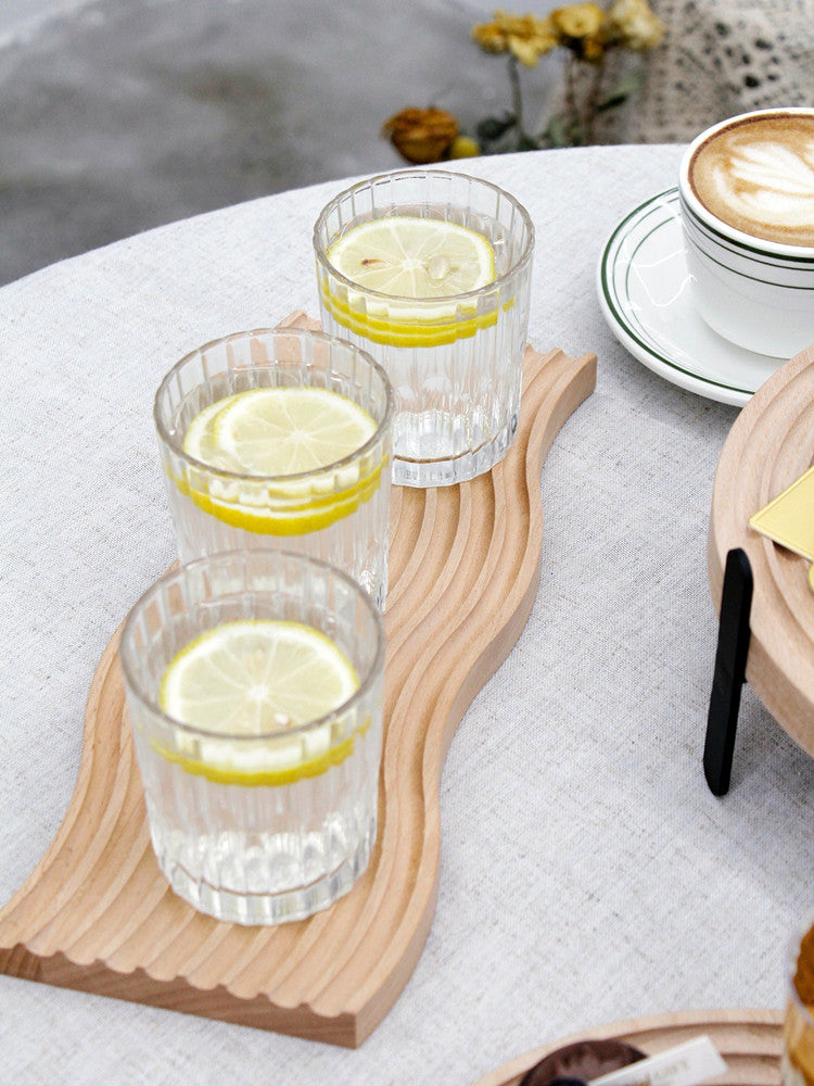 Creative Water Ripple Coffee Tray Beech Bread Gourmet Photo Props
