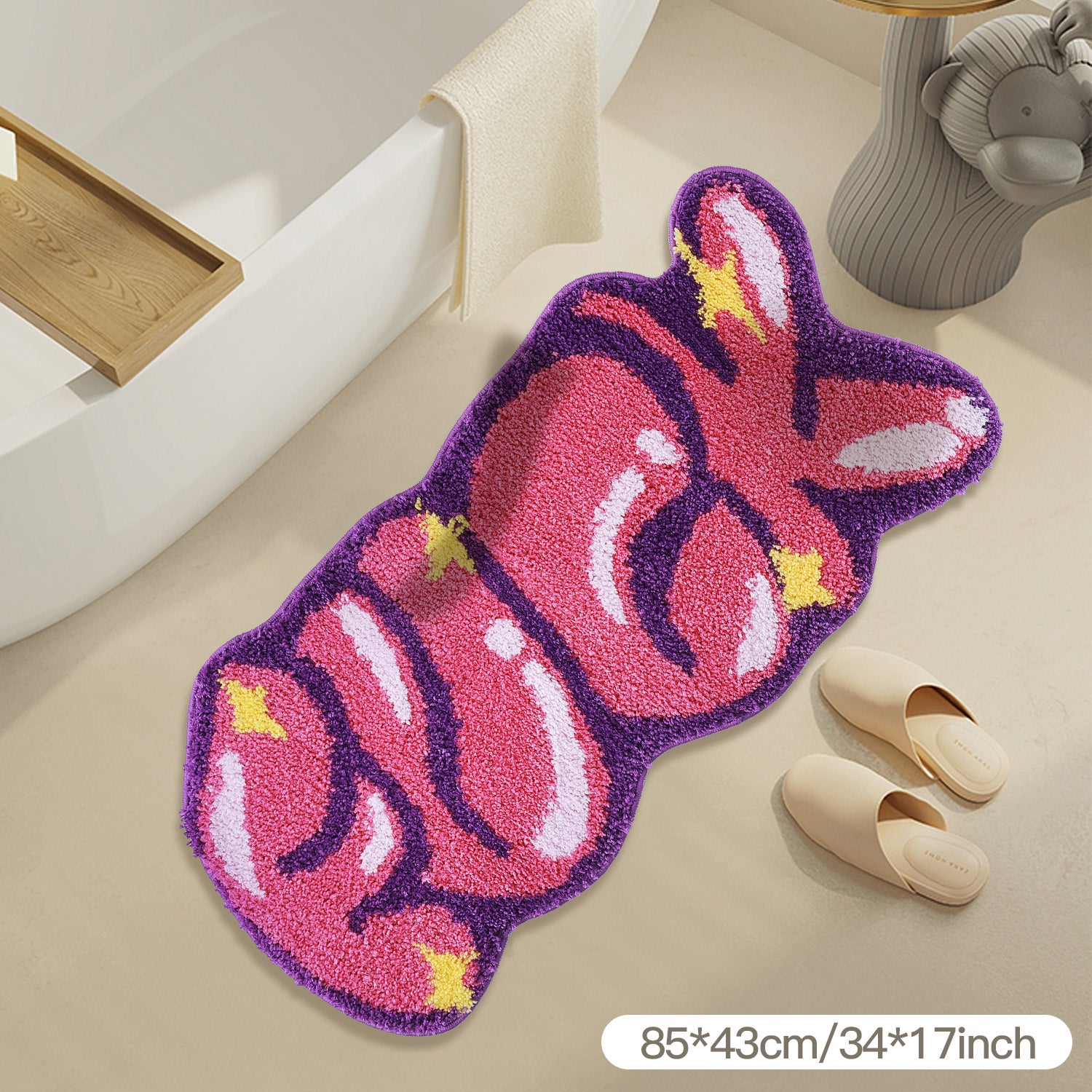 Color Rug For Bedroom - Non Slip Absorbent Floor Mat For Bathroom - Cute Washable Small Shower Mat - Aesthetic Modern Home Decoration Birthday Gifts, Thanksgiving Day Decor, Christmas Decor Home Decor